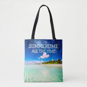 Sommerzeit Ganzes Zitat mit weißem Text Tasche