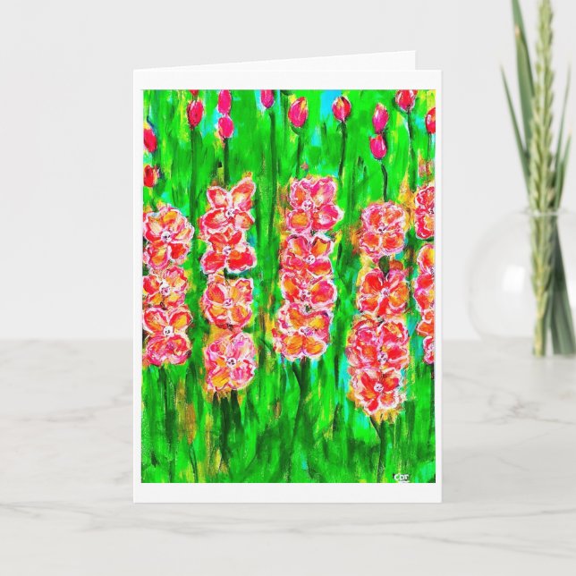 Sommerzeit Gladiolus Note Card Einladung (Vorderseite)