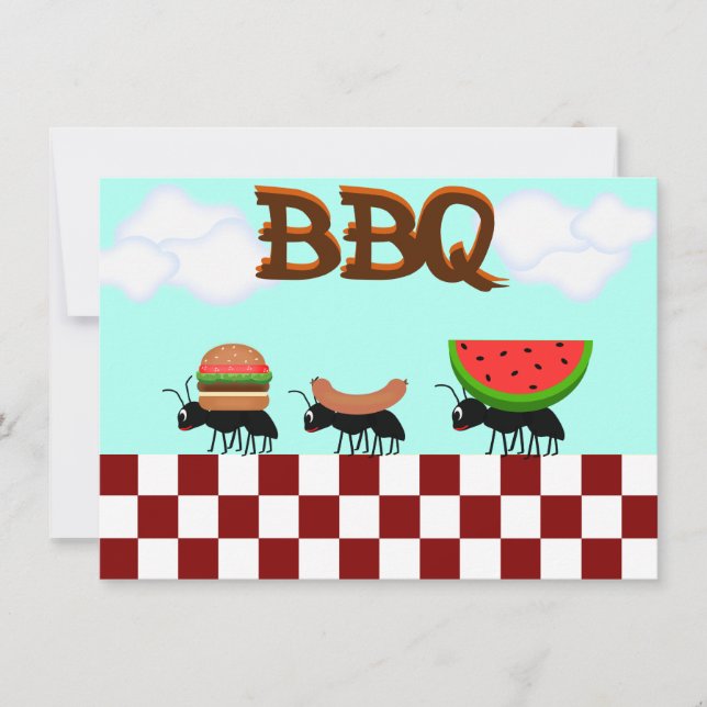 Sommerzeit GRILLEN Picnic und Cookout Einladung (Vorderseite)