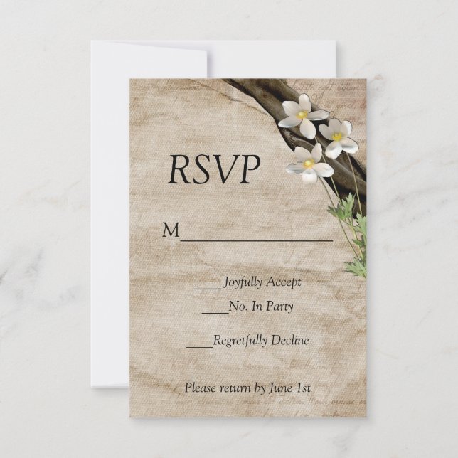 Sommerzeit Hochzeit RSVP (Vorderseite)