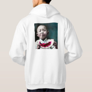 Sommerzeit in alter Vintager Wassermelone Japans Hoodie