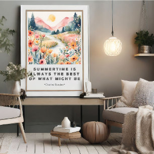 Sommerzeit ist immer das beste Wasserfarbenposter Poster
