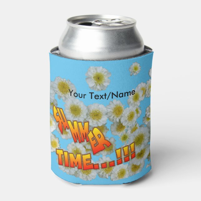 Sommerzeit Kruste. Text-Blume können farbiger sein Dosenkühler (Kanne Vorderseite)