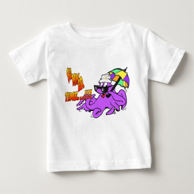 Sommerzeit Oktopus Kleinkind Ruffle T-Shirt (Vorderseite)