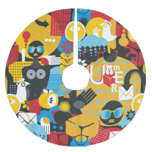 Sommerzeit Polyester Weihnachtsbaumdecke