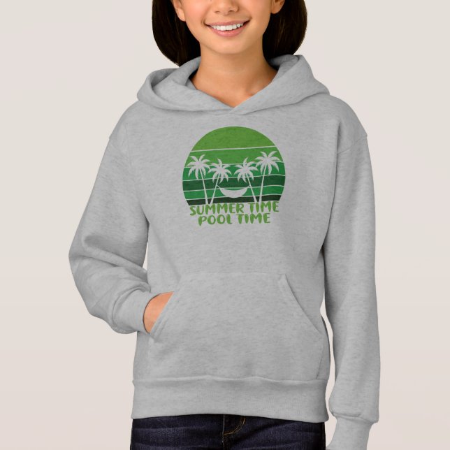 SOMMERZEIT POOL ZEIT. HOODIE (Vorderseite)