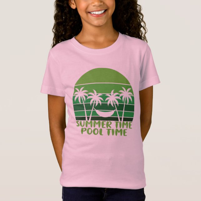 SOMMERZEIT POOLZEIT. T-Shirt (Vorderseite)