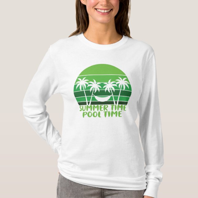SOMMERZEIT POOLZEIT. T-Shirt (Vorderseite)