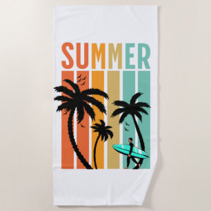 Sommerzeit Retro-Sonnenuntergang-Strandtuch Strandtuch