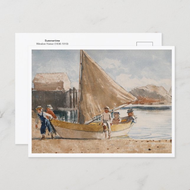 Sommerzeit Sailboat Winslow Homer Kunstkunst Postkarte (Vorne/Hinten)