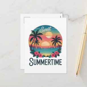 Sommerzeit Sommer Reise Strand Feiertagspostkarte