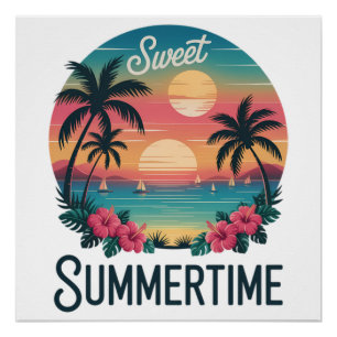 Sommerzeit Sommer Reise Strand Poster