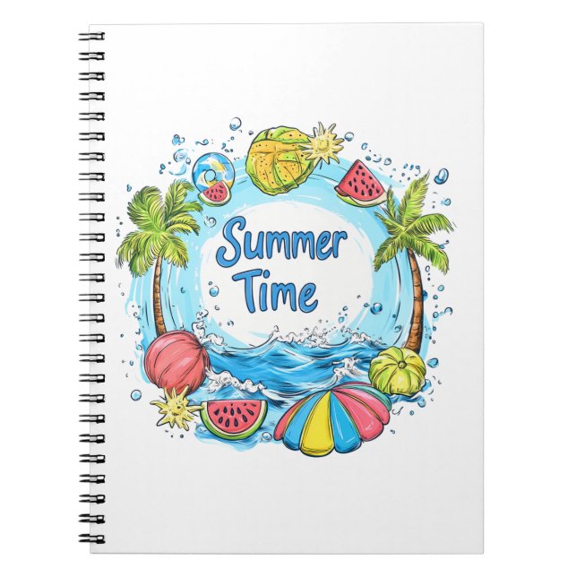 Sommerzeit - Sommerzeit Strand Illustration Notizblock (Vorderseite)