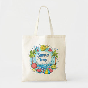 Sommerzeit - Sommerzeit Strand Illustration Tragetasche