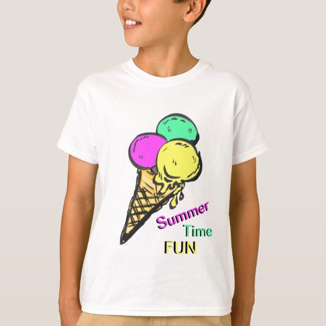 Sommerzeit Spaß T - Shirt für Eiscreme (Vorderseite)