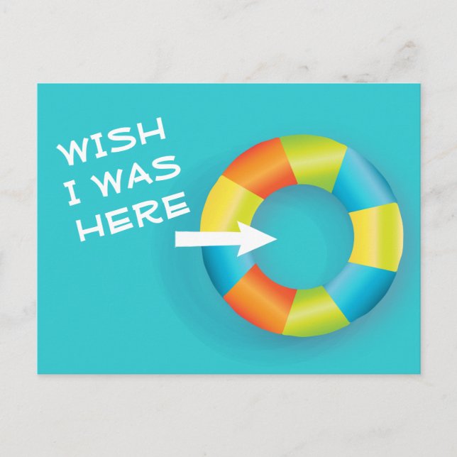 Sommerzeit Spaß wünschte ich war hier lustige Post Postkarte (Vorderseite)