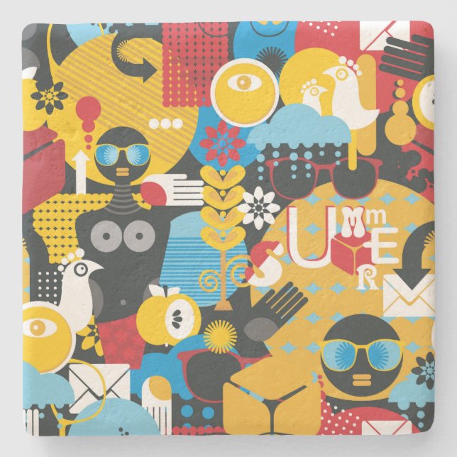 Sommerzeit Steinuntersetzer (Vorderseite)