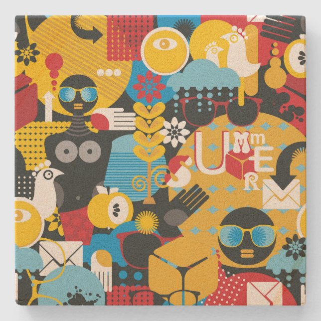 Sommerzeit Steinuntersetzer (Vorderseite)