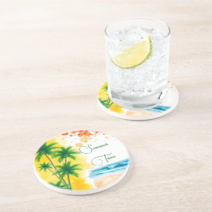 „Sommerzeit“-Stranddesign Getränkeuntersetzer