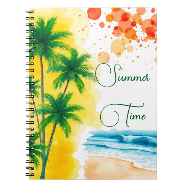 „Sommerzeit“-Stranddesign Notizblock (Vorderseite)
