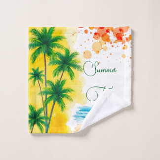 „Sommerzeit“-Stranddesign Waschlappen