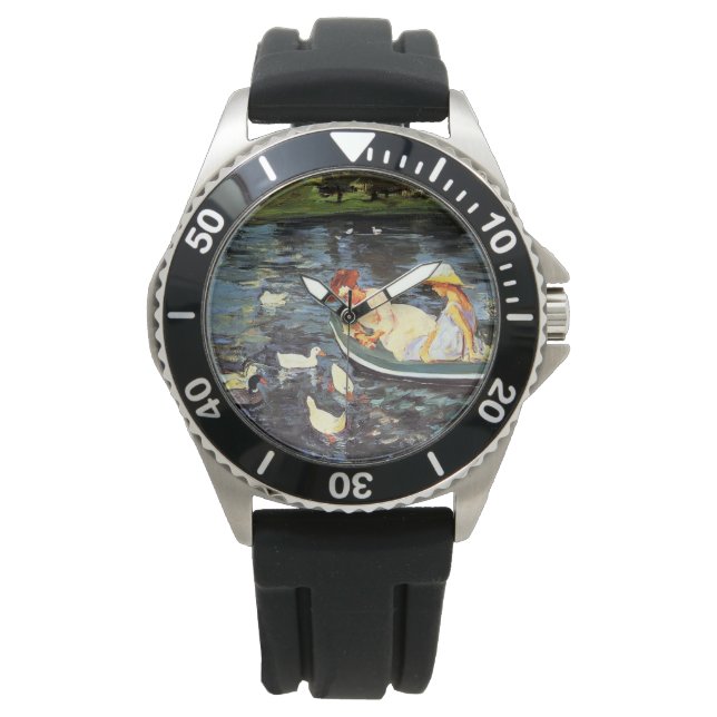 Sommerzeit (von Mary Cassatt) Armbanduhr (Vorderseite)