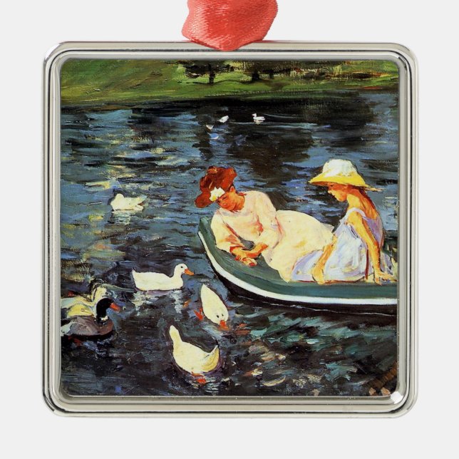 Sommerzeit (von Mary Cassatt) Keramik Ornament (Vorne)
