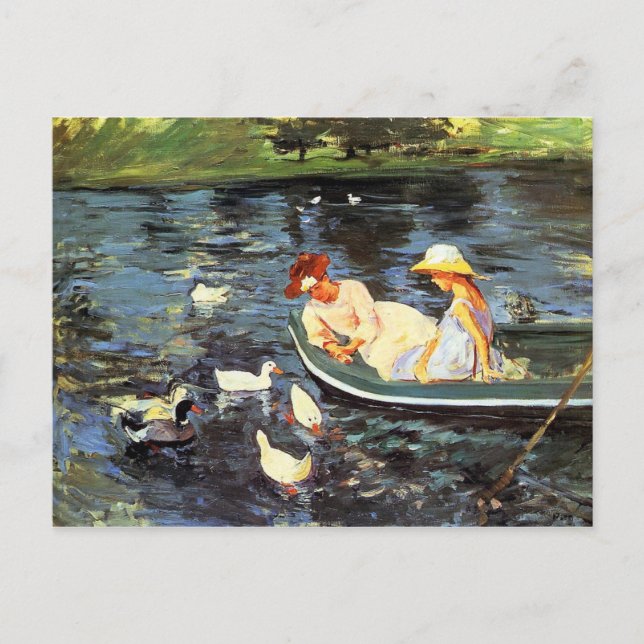 Sommerzeit (von Mary Cassatt) Postkarte (Vorderseite)