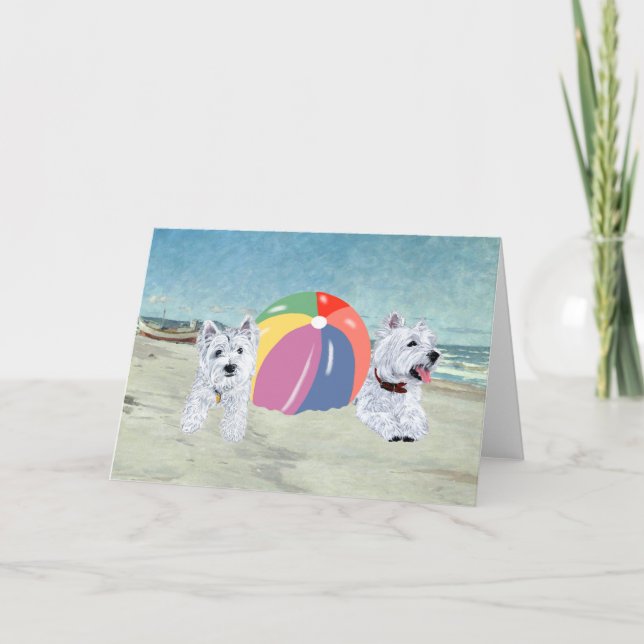Sommerzeit Westies Blue Water Karte (Vorderseite)