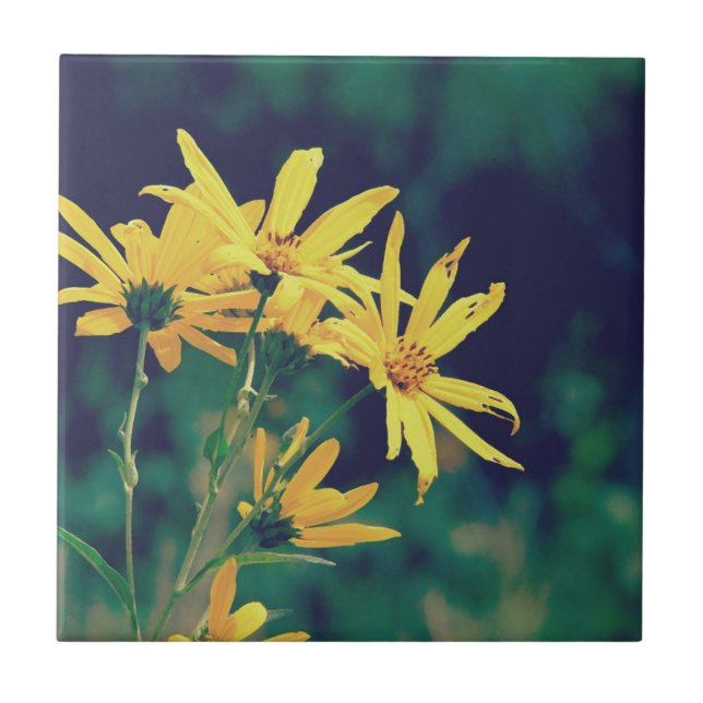 Sommerzeit-Wildblumen Fliese (Vorderseite)