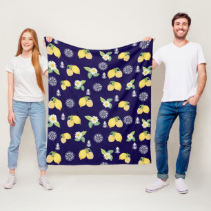 Sommerzeit Zitronen Fleecedecke