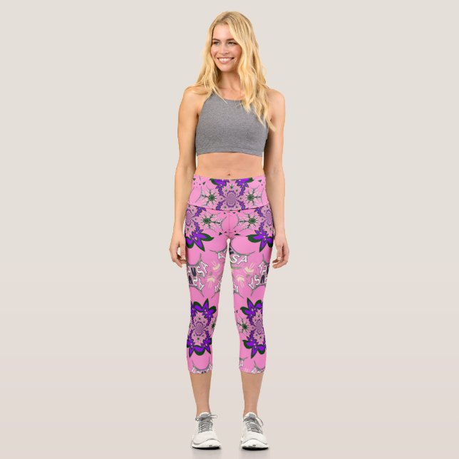 Sommerzeit Zuhause Weekend Loungend Feminine Capri Leggings (Vorderseite)