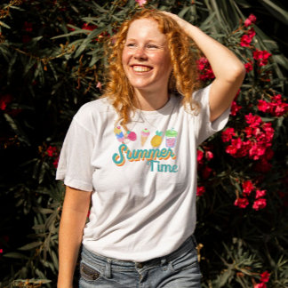 Sommerzeitvibes: Vintag Groovy aquamarin T-Shirt