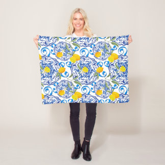 Sommerzitrus, boho, bohemiisch, floralmediterran  fleecedecke