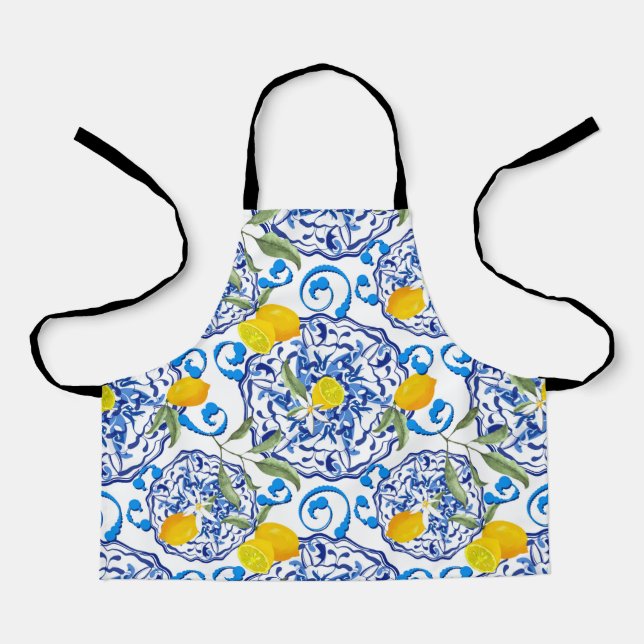 Sommerzitrus, boho, bohemiisch, floralmediterran schürze (Vorderseite)