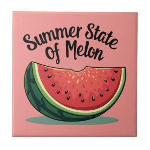 Sommerzustand Melone Retro-Fruchtkunst Fliese