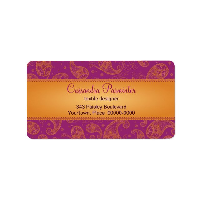 Somptueux Étiquettes de adresse de Paisley (Devant)