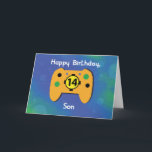 Son 14 Year Old Birthday Gamer Controller Karte<br><div class="desc">Begrüßen Sie Ihren allerliebsten Sohn am glücklichen 14. Geburtstag mit dieser Karte,  die einen Spielcontroller auf dem Cover enthält. Wir haben das speziell für Jugendliche wie ihn entwickelt,  die Videospiele spielen wollen. Vertrauen Sie uns,  wenn wir sagen,  dass dies eine Karte sicher ist,  seinen Tag zu machen.</div>