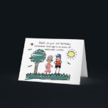 Son 40. Geburtstag Humorvolle Strichmännchen Karte<br><div class="desc">Feiern Sie einen 40. Geburtstag mit Spaß und einer Touch von mütterlicher Weisheit! Diese lustige und leichte Karte zeigt eine hübsche Knüppel-Figur, die von einer Mutter mit grauem Haar und Gläsern zeichne und ihrem Sohn beim Hinausstehen unter der Sonne, Vögeln und einem Baum kluge Ratschläge gibt. Ihre Botschaft? Das Alter...</div>