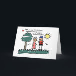 Son 50. Geburtstag Humorvolle Strichmännchen Karte<br><div class="desc">Diese niedliche Karte aus der Mama zeigt,  wie sie ihre niedliche Weisheit weitergibt,  während ihr Sohn 50 Jahre alt wird!</div>