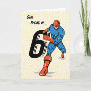 Son 6. Geburtstag Superhero Karte
