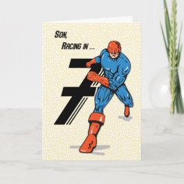 Son 7th Birthday Superhero Karte