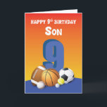 Son 9. Geburtstag Sportbälle Karte<br><div class="desc">Ihr junger Sohn hat sich in den Herzen vieler Sportfans verdrillt. Für seinen bevorstehenden Geburtstag ist es ein Muss,  dass Sie ihm diese Karte geben Er wird definitiv Liebe zu bekommen.</div>
