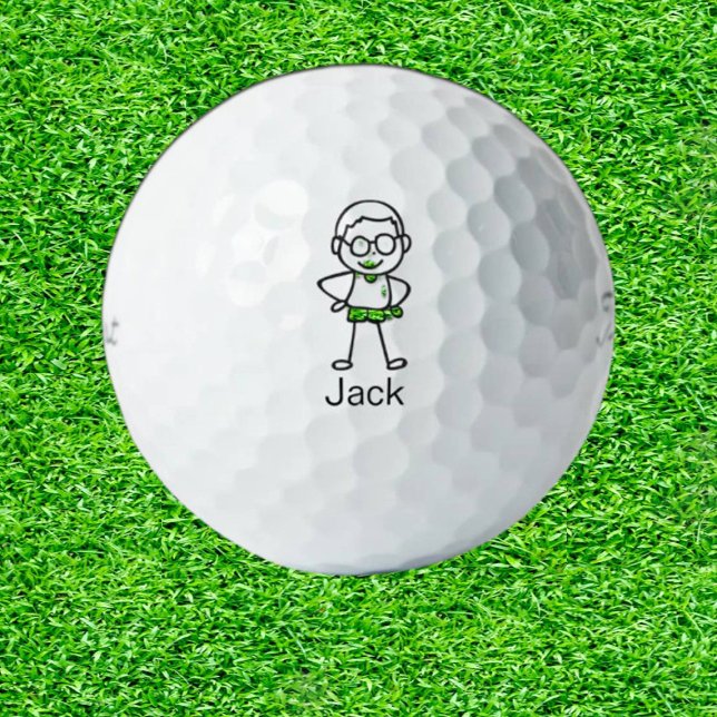 Son adorable doodstick people golfball (Son adorable doodle stick people golf balls)