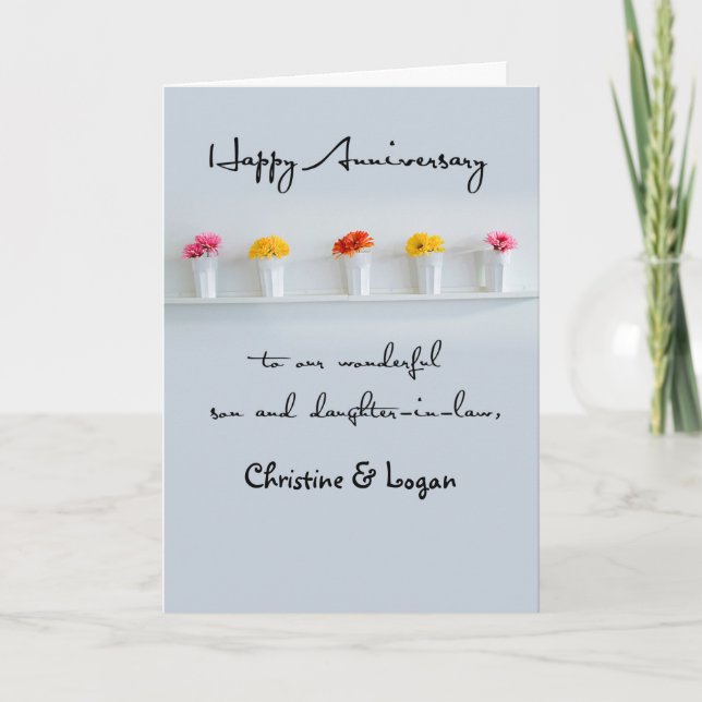 Son and Daughter-in-Law Wedding Anniversary Row Karte (Vorderseite)