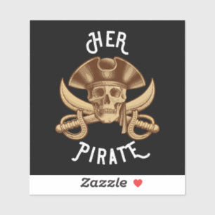 Son Autocollant Pirate Vintage Crâne et Épée