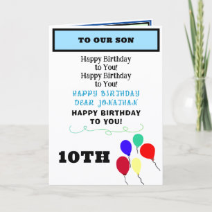 Son Birthday Balloons Cupcakes NAME Karte