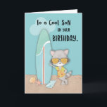 Son Birthday Beach Cool Raccoon in Sonnenbrille Karte<br><div class="desc">Schauen Sie sich nur den coolen Racon an,  der Sie coolen Sohn zu seinem Geburtstag begrüßt. Aber bevor diese Sonnenbrille mit Racon tun kann,  sollten Sie eine Kopie dieser Karte erhalten,  um Ihrem Sohn bei der Feier seines besonderen Tages zu geben.</div>