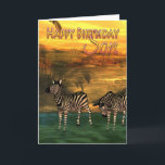 Son Birthday Card Zebras in Water Karte<br><div class="desc">Son Birthday Card Zebras in Water</div>