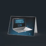 Son Birthday Computer, Technologie, Night Sky Karte<br><div class="desc">Wenn Ihr Sohn Zeit mit einem Computer verbringt,  ist dies die perfekte Karte,  um ihm zum Geburtstag zu gratulieren. Der Computer schwimmt am Nachthimmel,  und Sterne umgeben diesen Computer mit einem Laptop.</div>